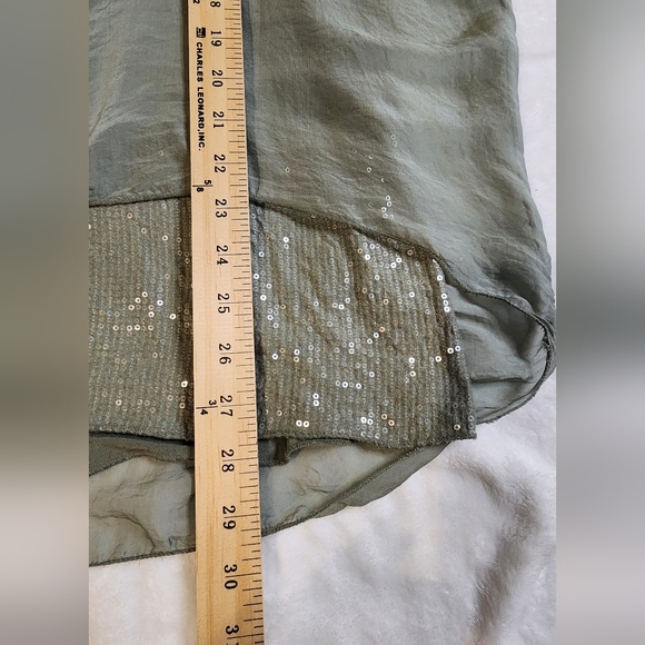 Women's 100% Silk Lagenlook Blouse, Light Green, Made In Italy, OS - Picture 9 of 10